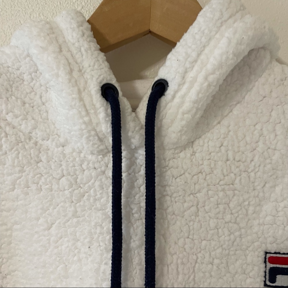 FILA White Sherpa Josephine Hoodie-Large - Picture 4 of 12